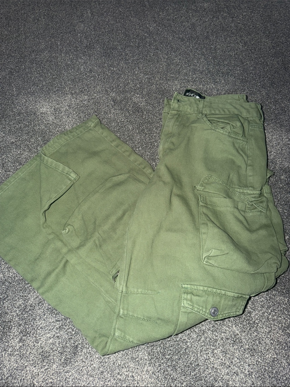 Fashion Nova Men's Olive Cargo Trousers